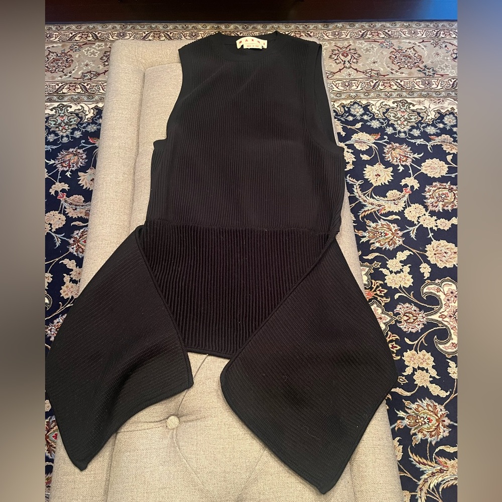 Marni Black Ribbed Knit Top